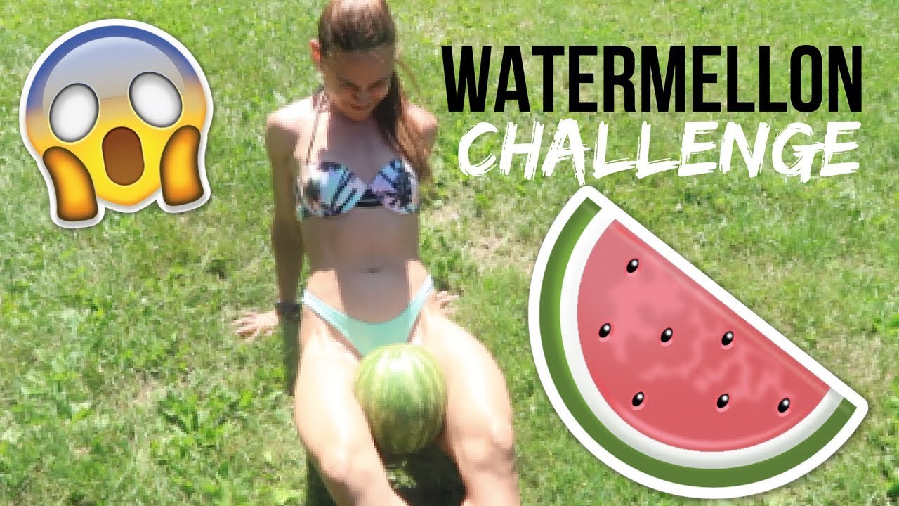 watermelon, watermelon challenge, watermelon crushing, fun challenge, stron...