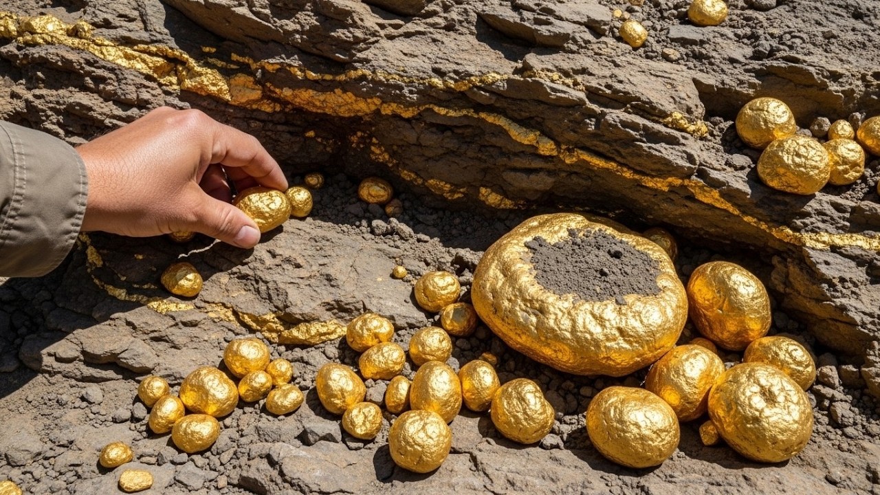 Uncovering Hidden Gold: Raw Nuggets Found Inside Natural Rock!
