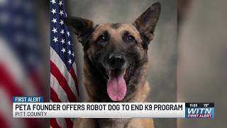 PETA’s founder offers robot dog if Pitt County Sheriff’s Office ends K9 program