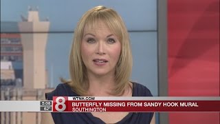 Butterfly missing from Sandy Hook mural