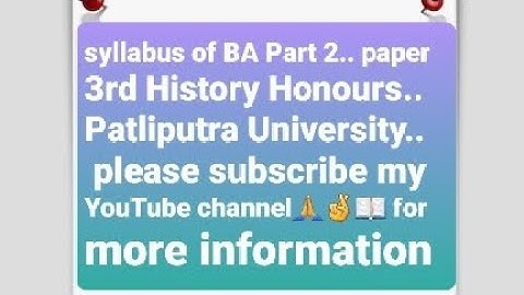 syllabus of BApart2 History Honours Patliputra University #studywithintrest  please subscribe 🙏 now