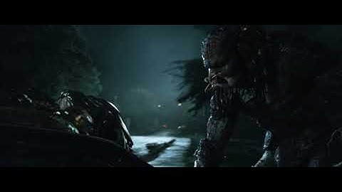 Fugitive Vs Upgrade Predator Scene...  The Predator (2018)