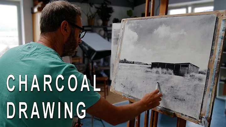 Charcoal Drawing on paper | 'Farmer's shed' thumbnail