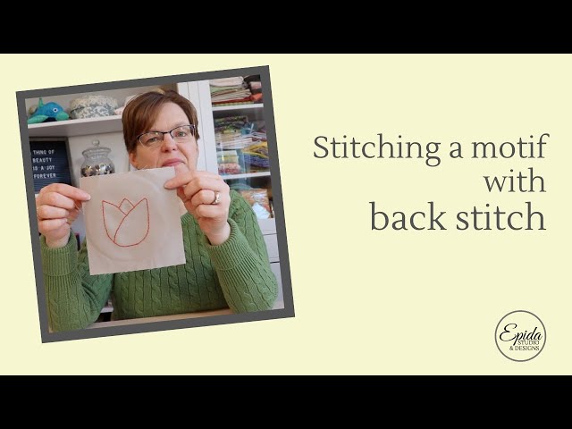 Stitching a motif with back stitch class=