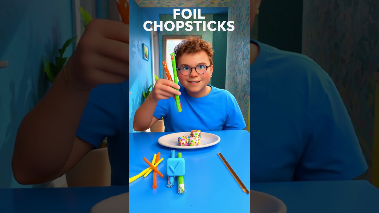Kids Chopsticks Hack! 🥢😄 Easy & Fun Practice#kids #fun #shorts