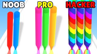NOOB vs PRO vs HACKER in Rainbow Pencils