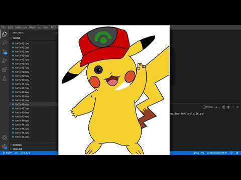 Drawing pikachu cartoon character in python language - App Stack