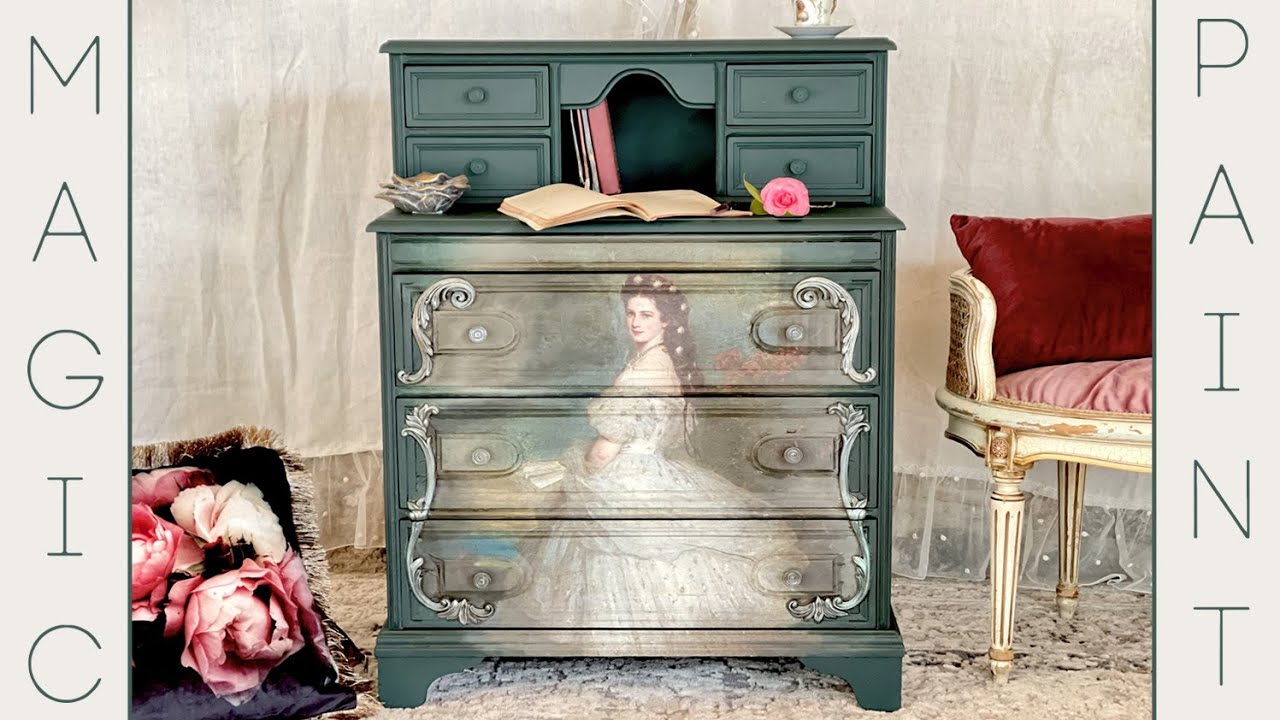 Decoriamo un vecchio mobile con decoupage e fregi! ChalkPaint per il faidate® DIY Elisa&MagicPaint!!