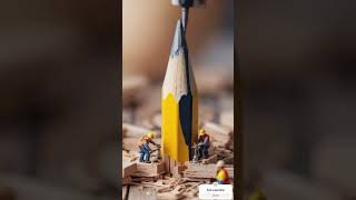 . 🛠️ Pencil ke andar chhupi chhoti duniya!#Shorts #AIShorts #TinyWorld #MiniWorkers