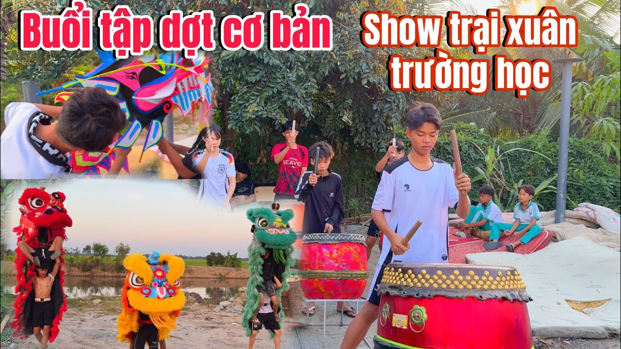 [ Vlog Múa Lân ] Buổi Tập Cơ Bản Cho Show Diễn Trại Xuân Trường Phổ Thông 🏫