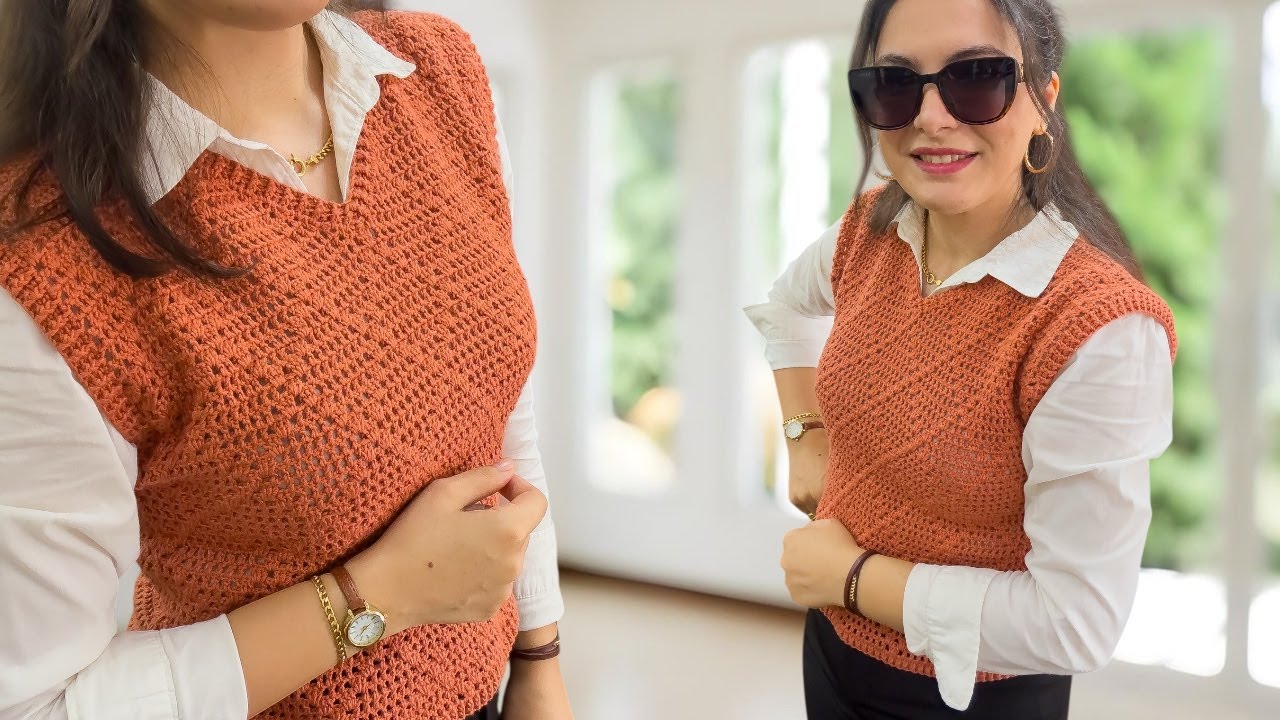 با این وست قلاب‌بافی همه رو شگفت‌زده کن 😍 | Crochet Fashion Vest Idea