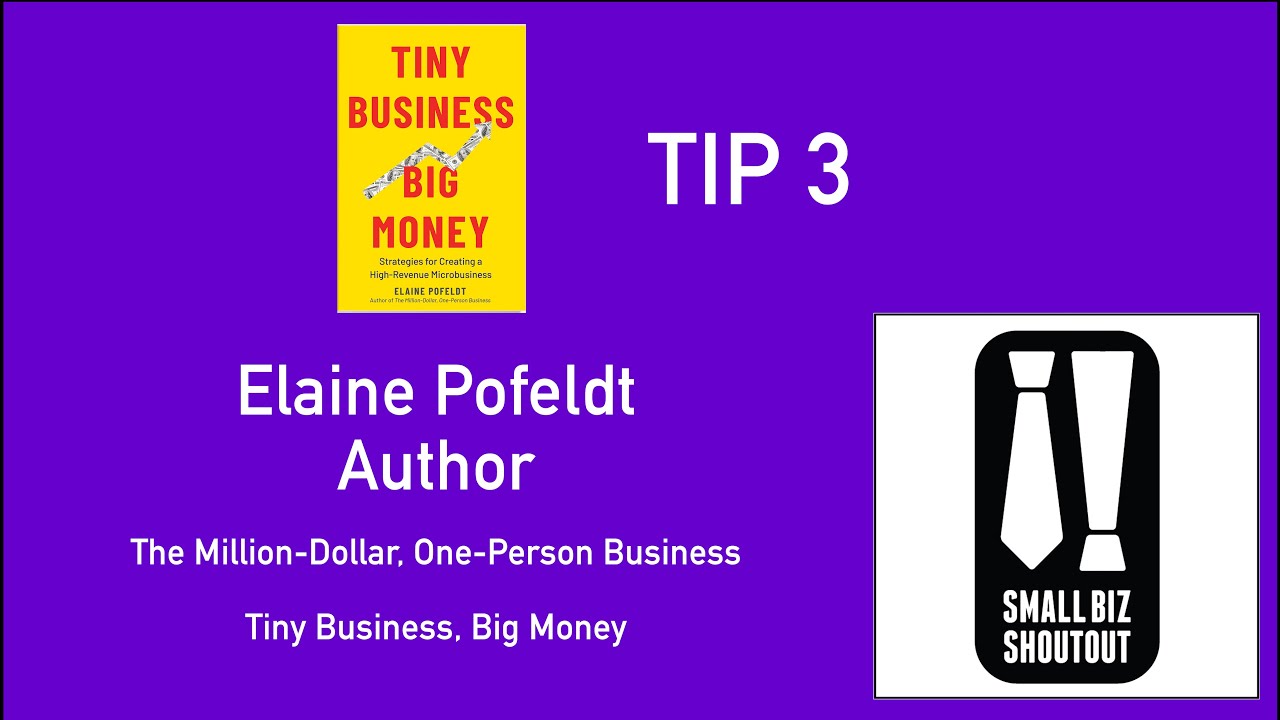 Elaine Pofeldt - Author "Tiny Business, Big Money" -  Small Biz Tip 3