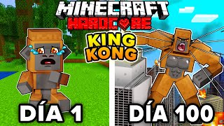 Sobreviví 100 DÍAS siendo KING KONG en Minecraft HARDCORE!