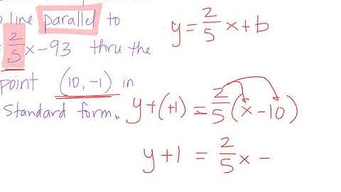 Writing a parallel line in standard form