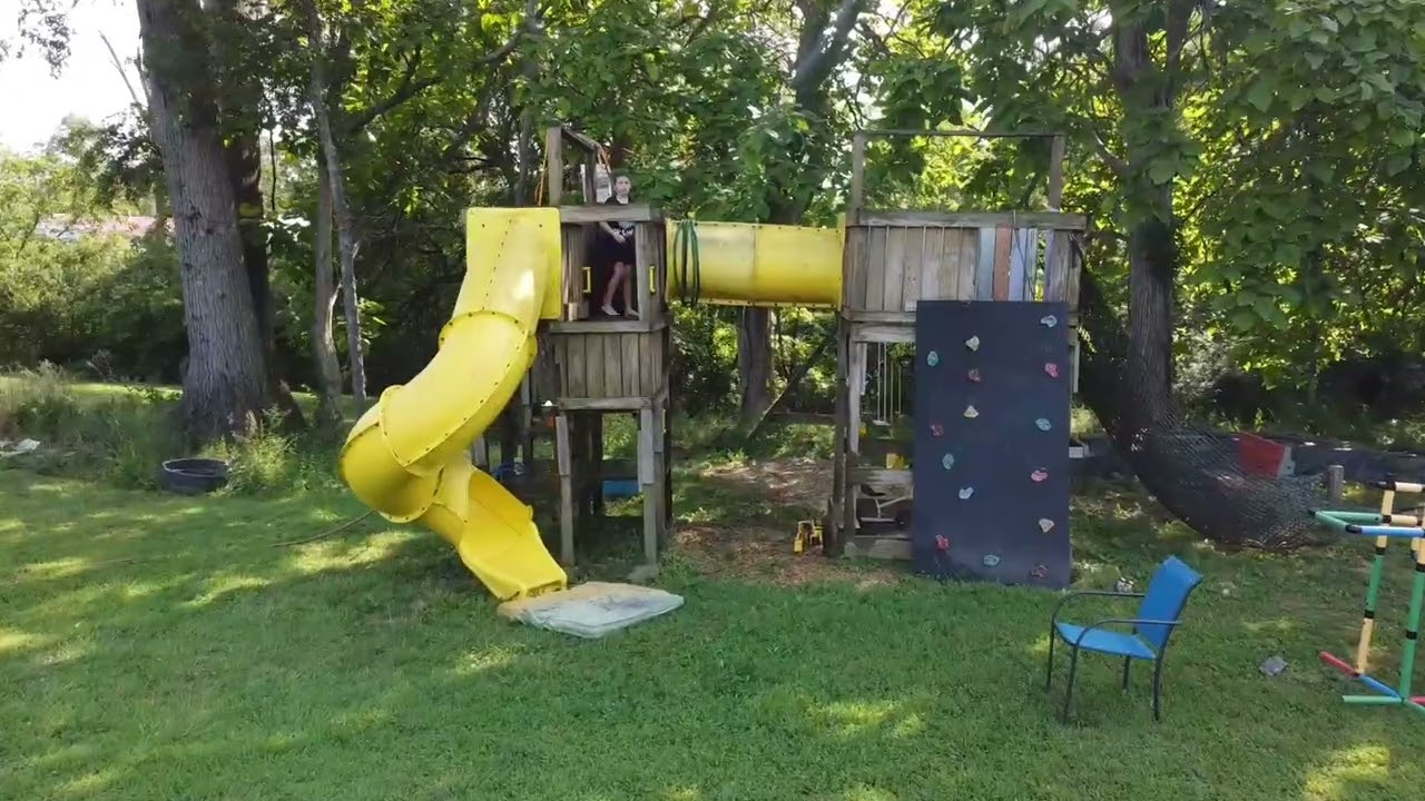 Flying drone around house summer 2025