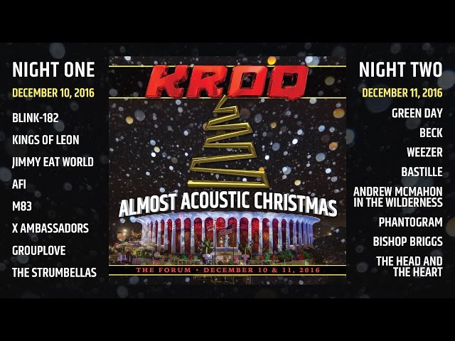 KROQ Almost Acoustic Christmas 2016 Lineup - YouTube