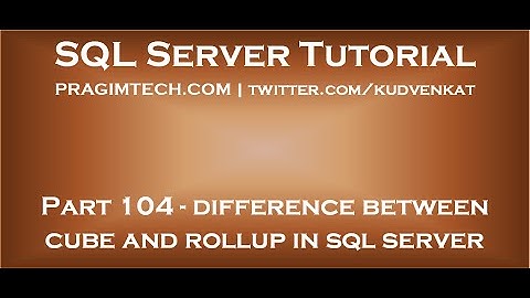 Difference between cube and rollup in SQL Server