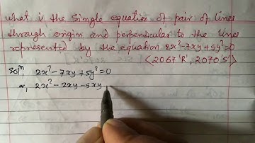 Pair of Lines ll SEE Question 2067 R, 2070 S ll IR Simkhada