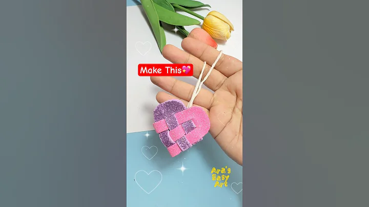 DIY Glitter paper Heart Shape keychain💖 @ArasEasyArt #cute #diy #viral #ytshorts