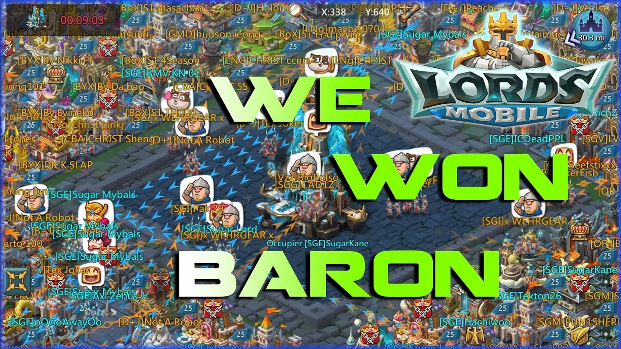 We Won BARON SGE Sugarkane Lords Mobile - YouTube