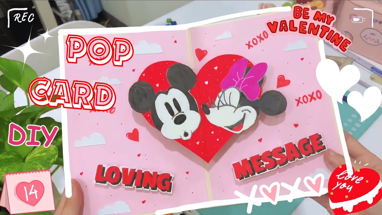 DIY Mickey and Minnie Love 3D Pop Up Card: Handmade Magic for