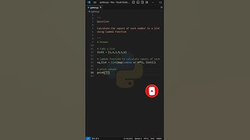 Square Of Each Number In List | Lambda Function | Python Program | #coding #shorts #trend #python