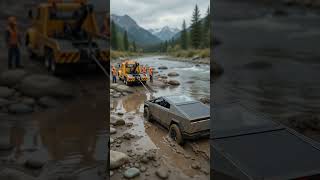Tesla Cybertruck Stuck in River Mud! 😱 (Scale Model Restoration) #cybertruck #car #shorts #diecast