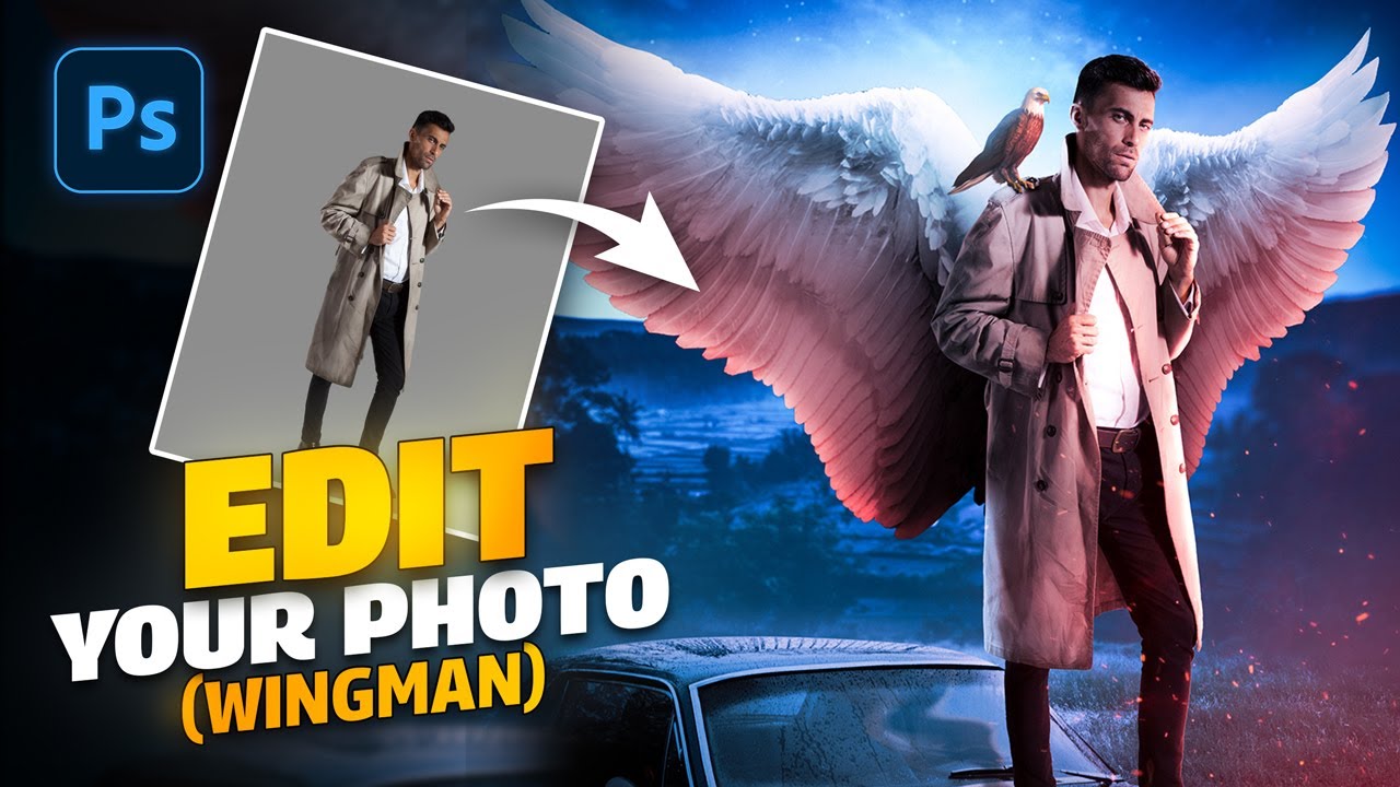 Edit your photo (Wingman) l speed art l Photoshop cc 2022