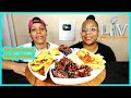SUPERBOWL PARTY FOOD MUKBANG + SUPERBOWL DATE FROM HELL STORYTIME!