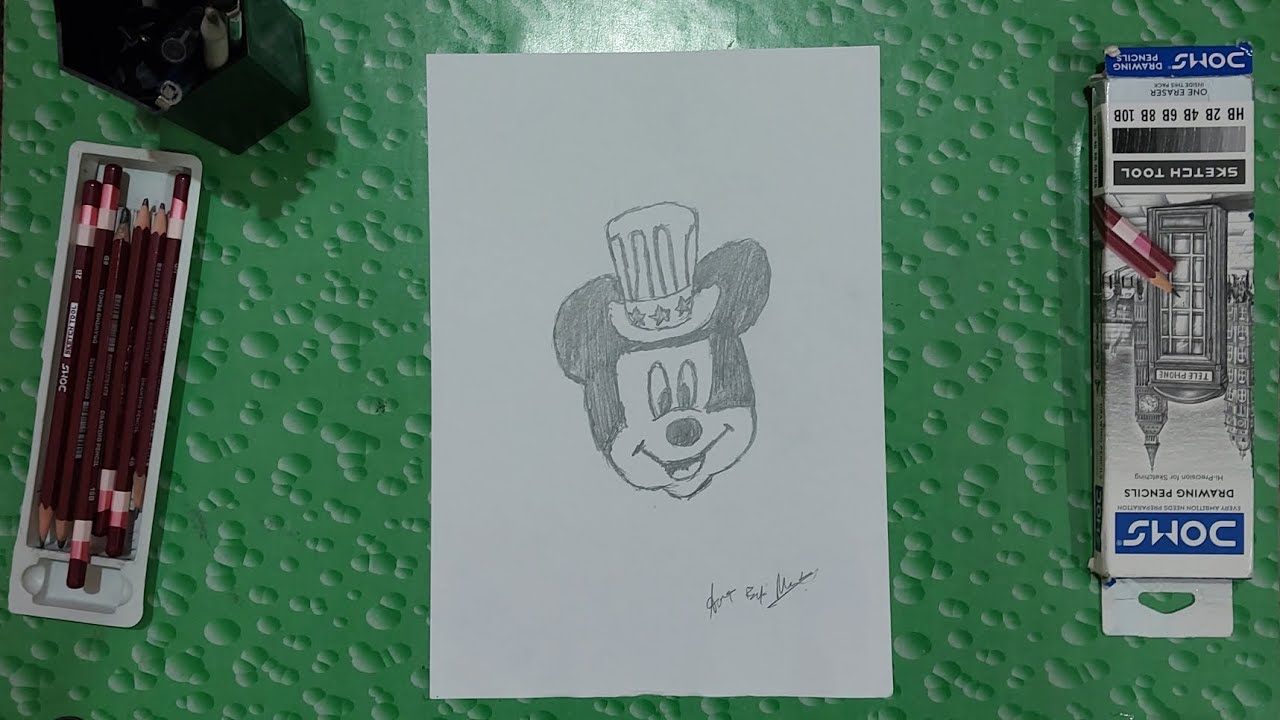 How to draw Magician 🎩 Mickey mouse || Easy draw and sketch of mickey mouse || @MANI creations 