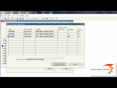 INV Viewing Potential Shortages, Oracle Applications Training