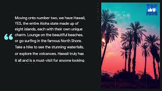 Here are the Top Five Places To Visit in the United States