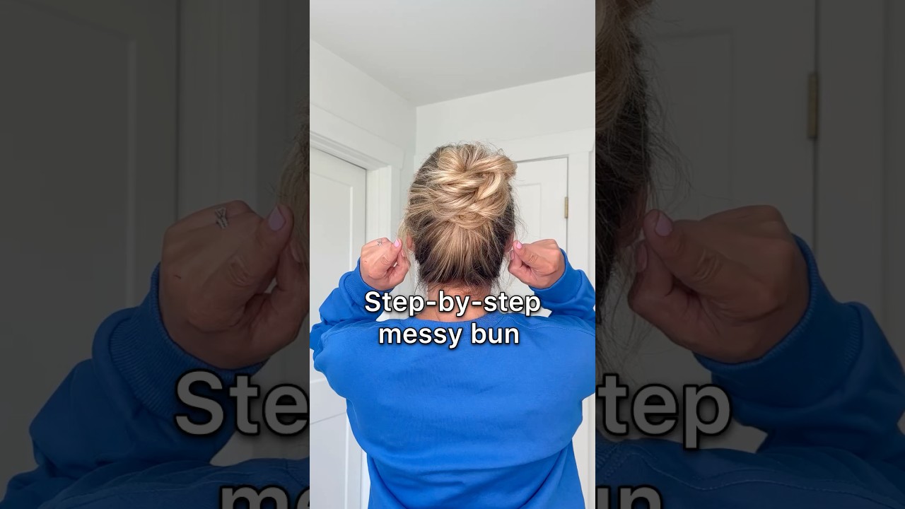 STEP-BY-STEP MESSY BUN TUTORIAL! #backtoschoolhairstyle #messybun #messybuntutorial