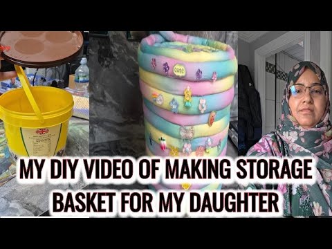 RECYCLED EMPTY YOUGURT BUCKET TO MAKE CUTE TOY STORAGE BASKET - FULL DIY VIDEO