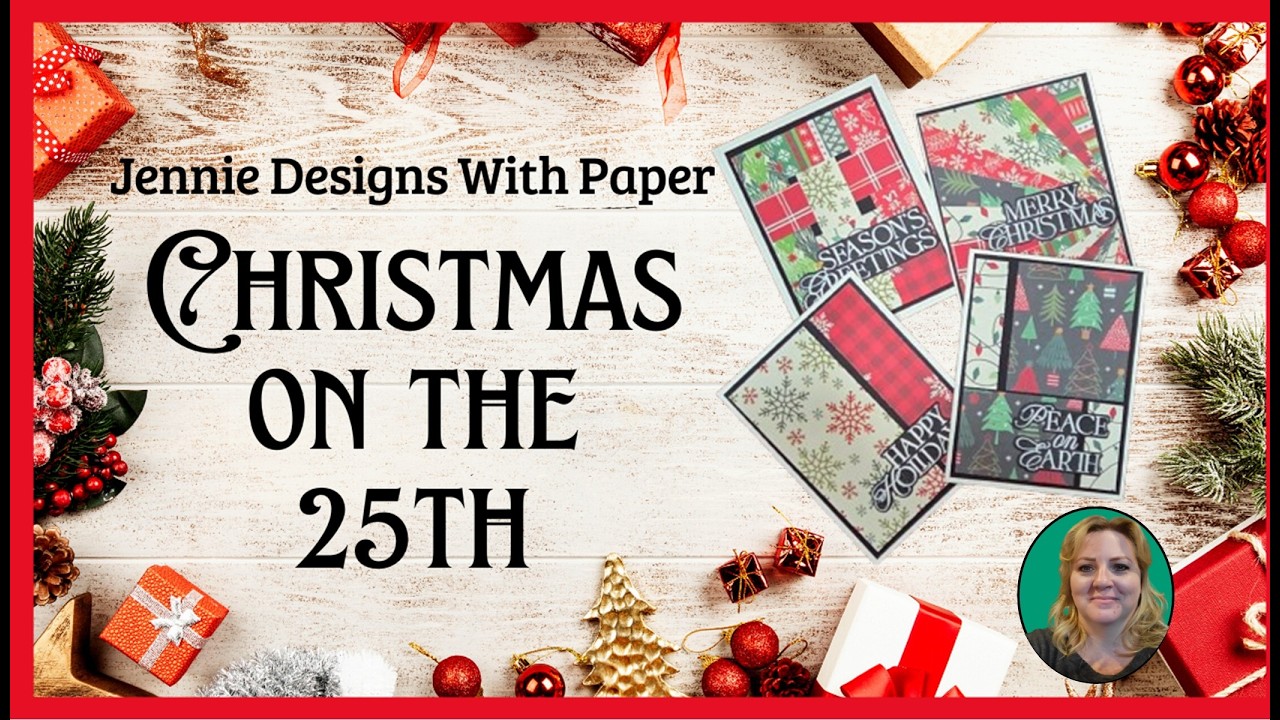 Pattern Paper Christmas Cards; One Paper Pad, Four Cards