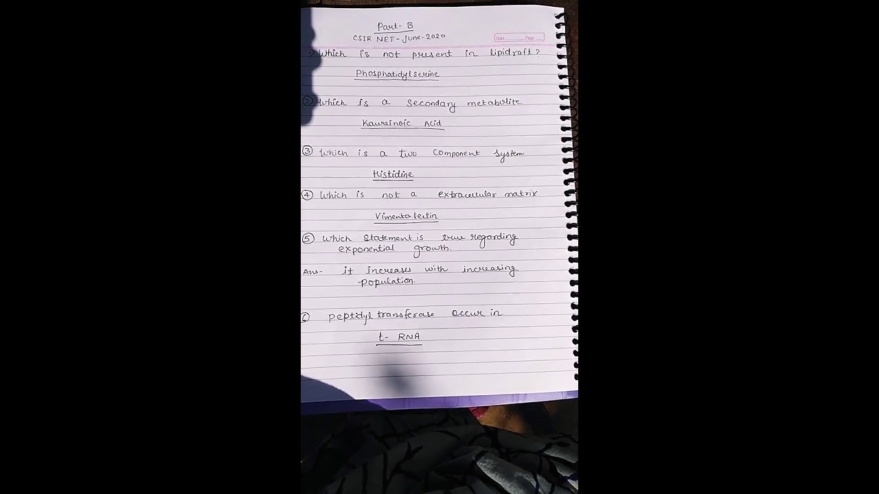 CSIR net exam| June questions| paper 2020