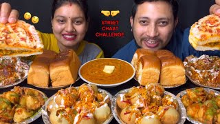 Eating Paw Bhaji, Pizza Sandwich, Dahi Golgappa, Aloo Tikki, Samosa I Street Chaat  Food I Foodie Gd