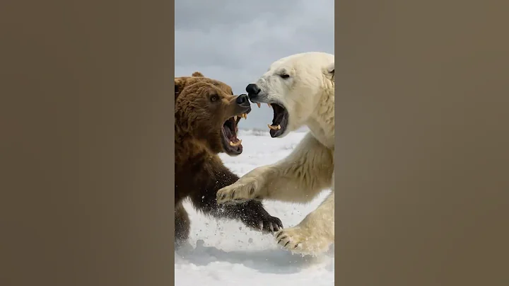 Grizzly Bear vs Polar Bear – Who’s Stronger? #bear #polarbear #grizzlybear #wildlife