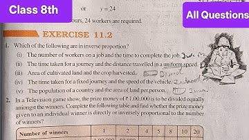 Class 8th maths। Exercise 11.2। Chapter 11। Direct and inverse proportions। Cbse board maths