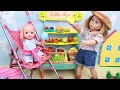 Baby shops &amp; practices fruits and vegetables! Play Dolls