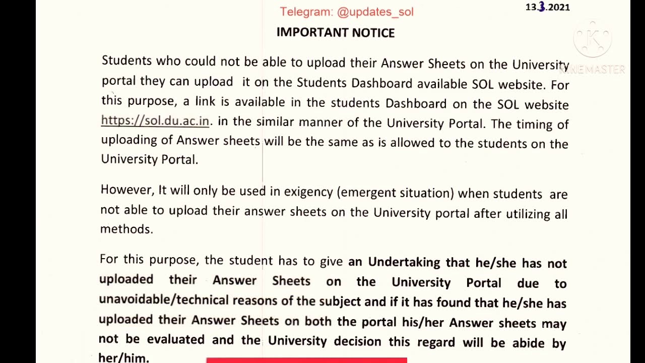 SOL DU OBE // IMPORTANT NOTICE** // OFFICIAL NOTIFICATION // UPLOADING OF ANSWER SHEETS 👍👍☝️☝️🔥🔥