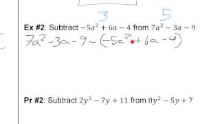 IM2 1.1 + & - Polynomials