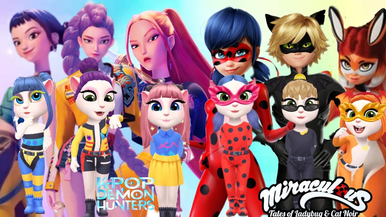 Kpop Demon Hunter 💓 Vs Miraculous Ladybug 🐞 My Talking Angela 2|Gameplay 