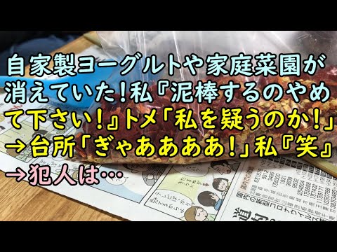 【ＤＱＮ返し】自家製ヨーグルトや家庭菜園が消えていた！私『泥棒するのやめて下さい！』トメ「私を疑うのか！」→台所「ぎゃああああ！」私『笑』→犯人は…【痛快・スカッとジャパン!】