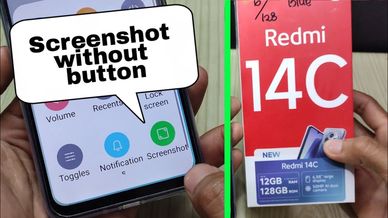 How to screenshot without buttons on Redmi 14c cellphone