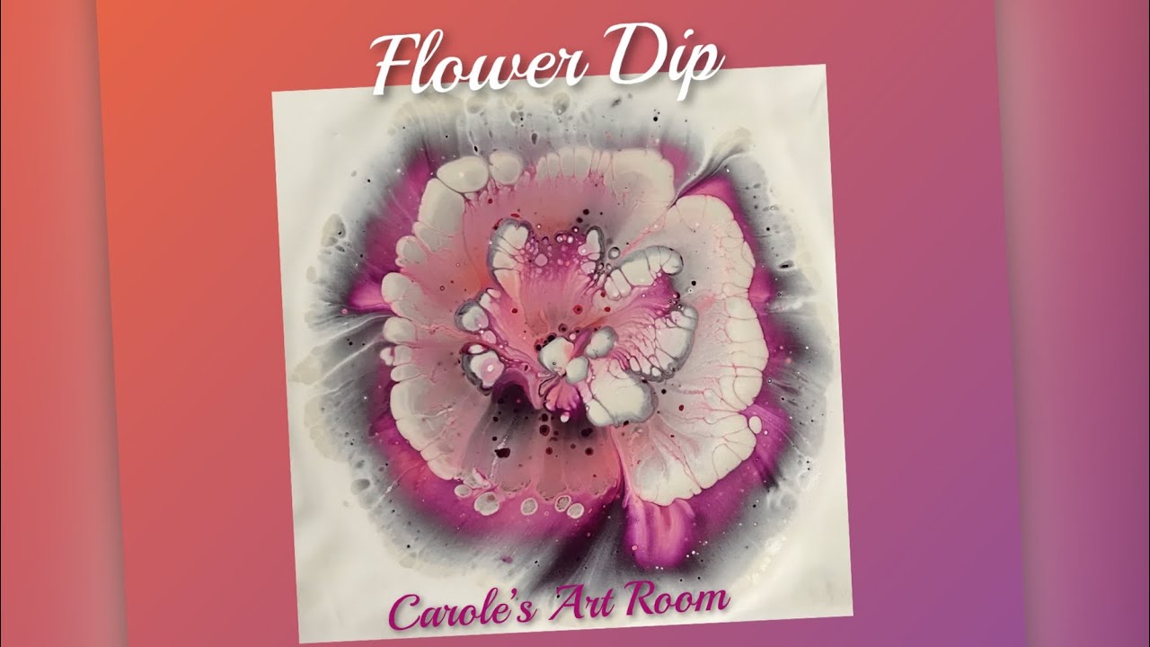 (517) Reverse Flower Dip, and Winners of my Giveaway, Acrylic Paint Pouring