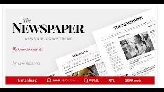 The Newspaper – Magazine Editorial WordPress Theme 3.99 $ Only
