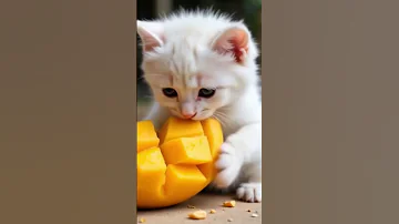 Cat Eating Mango Pure Cuteness Overload Short 