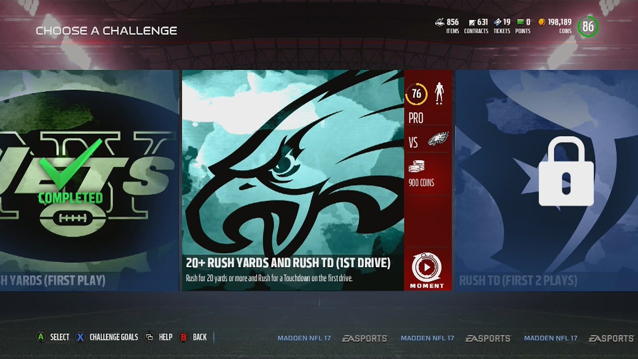 Madden NFL 17 | MUT December Gauntlet Rushing Challenge #9 | 20+ Rush Yards and Rush TD (1st Drive)