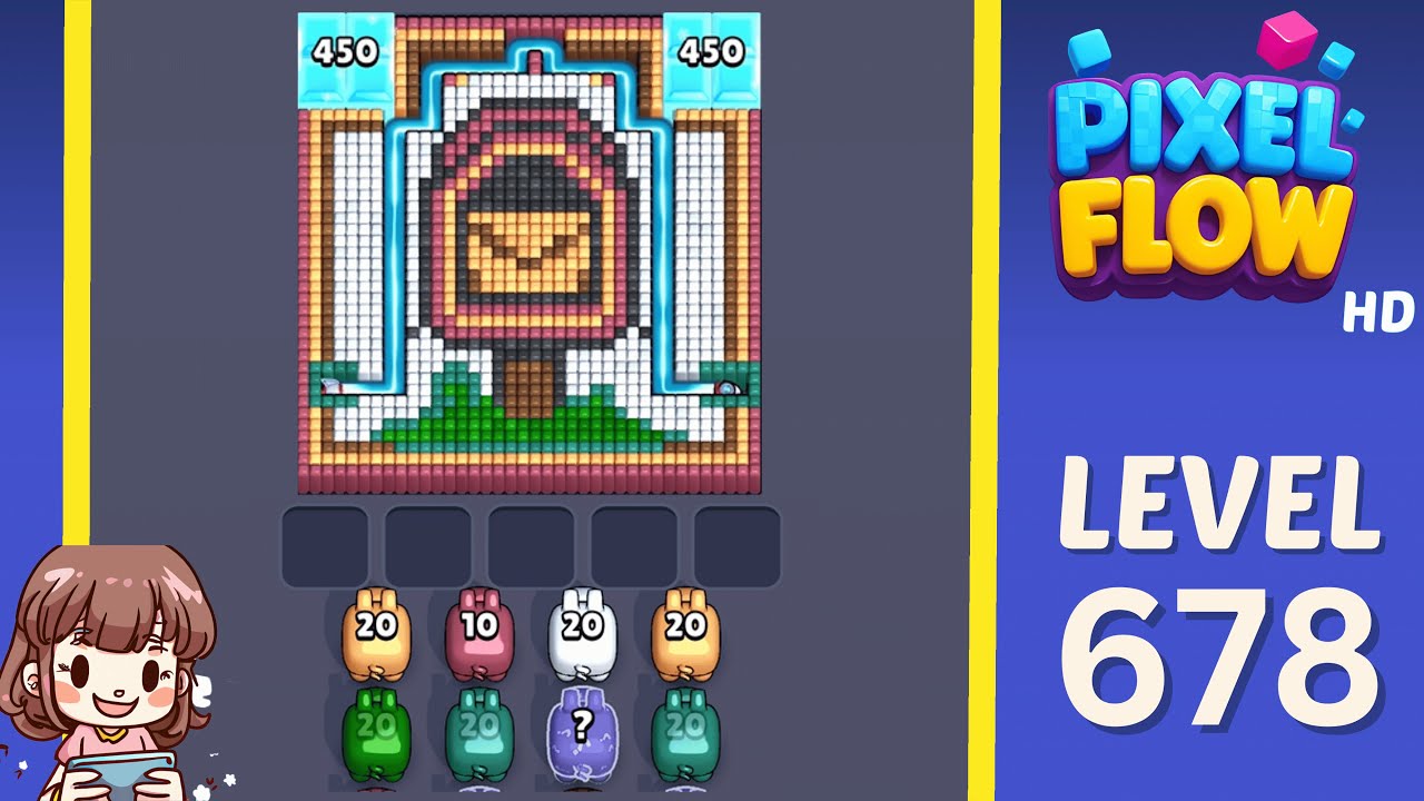 Pixel Flow Level 678 Solution Walkthrough